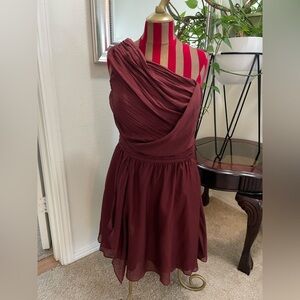 O'2nd One-Shoulder Dress in Deep Burgundy New with tags on